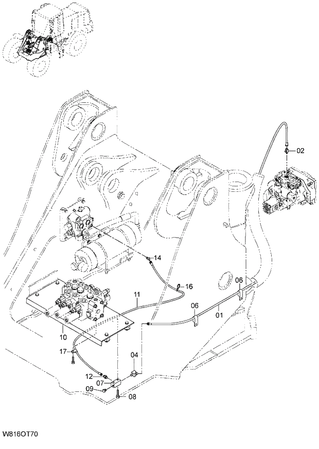 Схема запчастей Hitachi ZW220 - 249_QUICK COUPLER PARTS(1) 6CG,H3G,HCG,HEG,HSG (OTC002) (000101-004999, 005101-009999). 07 LOADER ATTACHMENT