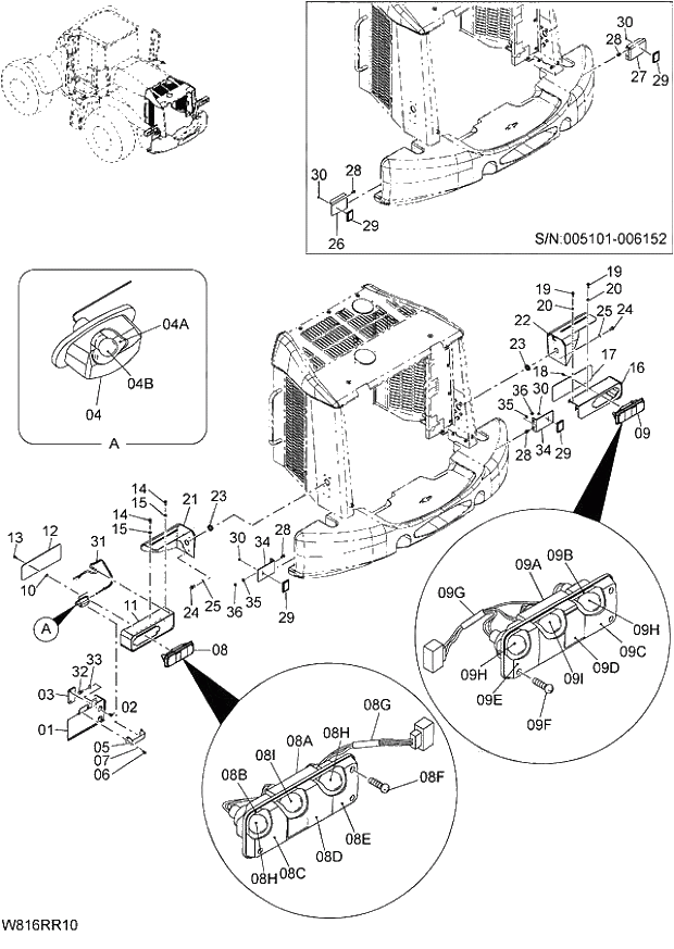 Схема запчастей Hitachi ZW220 - 252_ROAD HOMOLOGATION 6CG,HCG (RRE) (005101-007999). 08 ROAD HOMOLOGATION PARTS