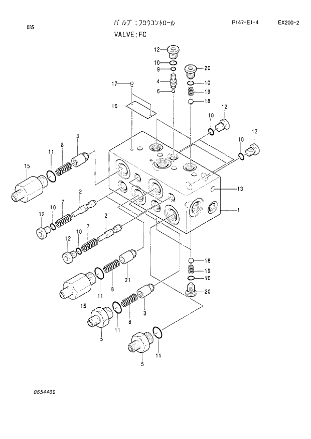 Схема запчастей Hitachi EX200LC-2 - 085 FC VALVE (060001 -). 03 VALVE