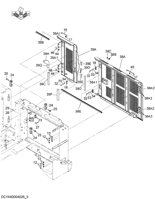 Схема запчастей Hitachi ZX470LCR-5G - 011 COVER (3-3) 01 FRAME,COVER