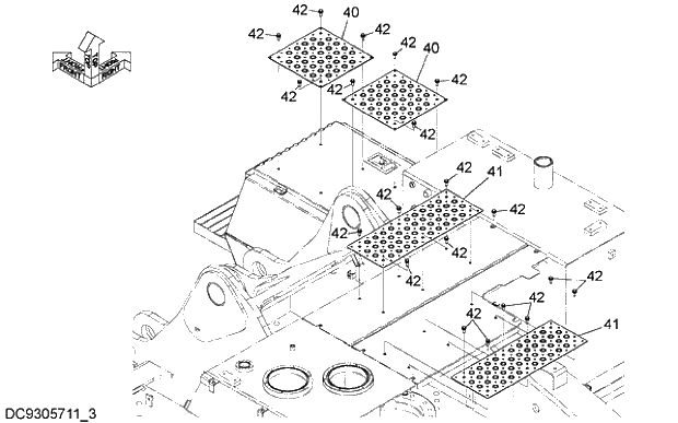 Схема запчастей Hitachi ZX470LC-5G - 017 ANTI SLIP COVER 01 FRAME,COVER