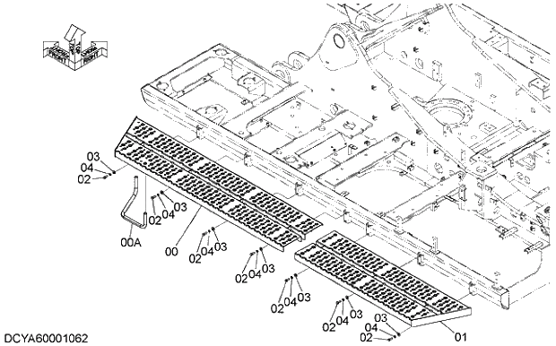 Схема запчастей Hitachi ZX470-5G - 022 CATWALK 01 FRAME,COVER