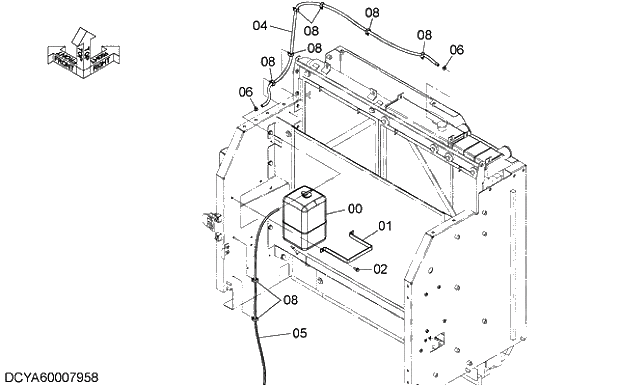 Схема запчастей Hitachi ZX330-5G - 007 RESERVE TANK 02 ENGINE