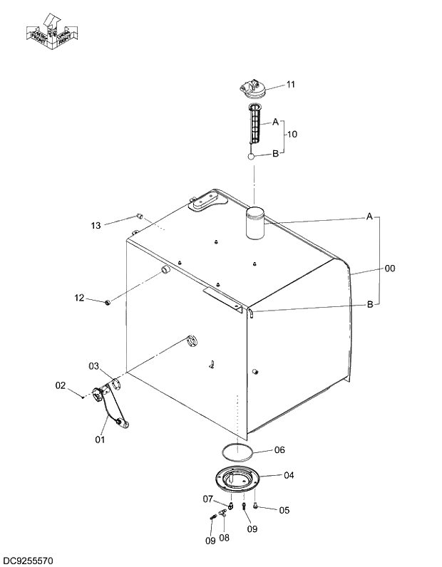 Схема запчастей Hitachi ZX330LC-5G - 015 FUEL TANK 02 ENGINE