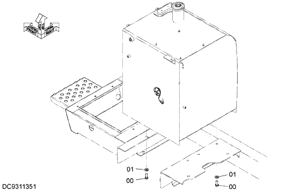 Схема запчастей Hitachi ZX350K-5G - 016 FUEL TANK SUPPORT 02 ENGINE