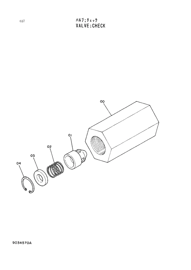 Схема запчастей Hitachi EX400 тип B - 037 VALVE;CHECK 03 VALVE