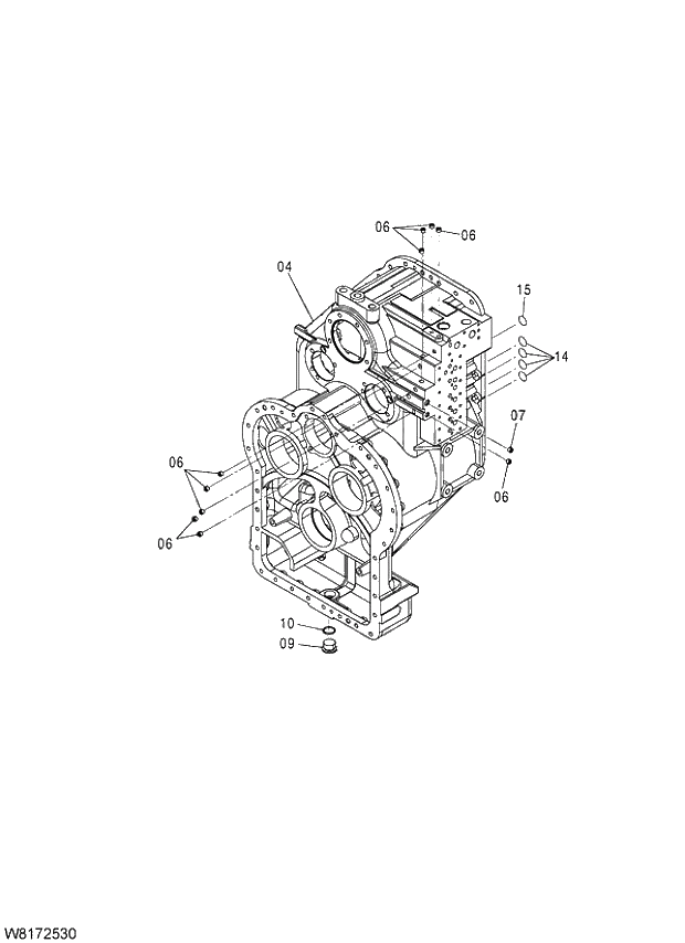 Схема запчастей Hitachi ZW310 - 001 TRANSMISSION(1-22). 05 POWER TRAIN