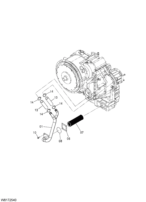 Схема запчастей Hitachi ZW310 - 002 TRANSMISSION(2-22). 05 POWER TRAIN