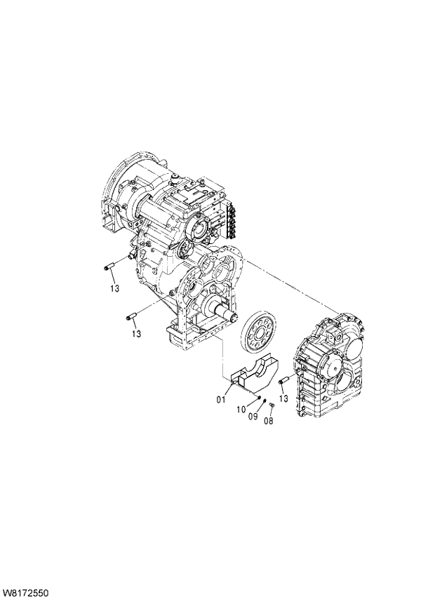 Схема запчастей Hitachi ZW310 - 003 TRANSMISSION(3-22). 05 POWER TRAIN