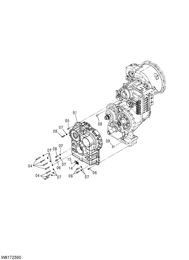 Схема запчастей Hitachi ZW310 - 004 TRANSMISSION(4-22). 05 POWER TRAIN