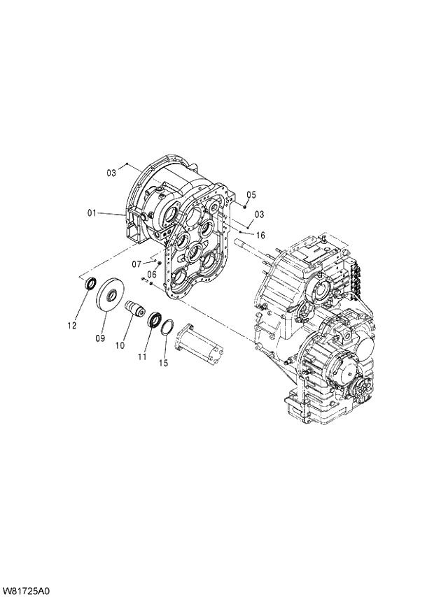 Схема запчастей Hitachi ZW310A - 008 TRANSMISSION(8-22). 05 POWER TRAIN