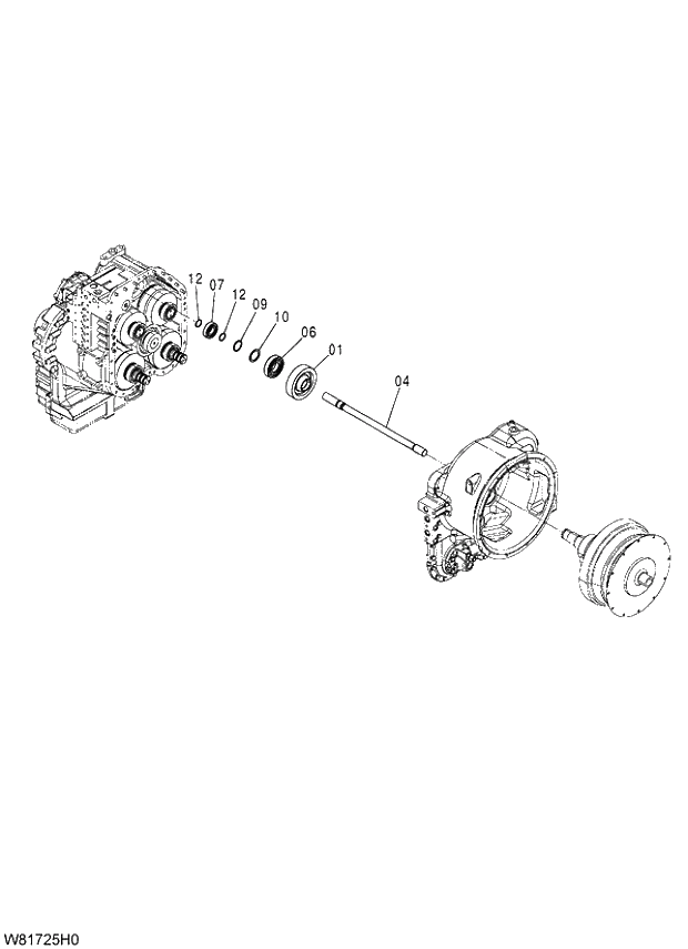 Схема запчастей Hitachi ZW310A - 015 TRANSMISSION(15-22). 05 POWER TRAIN