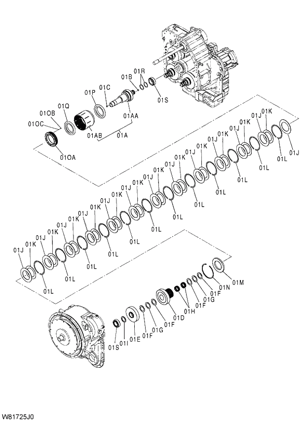 Схема запчастей Hitachi ZW310A - 016 CLUTCH ASSY F. 05 POWER TRAIN