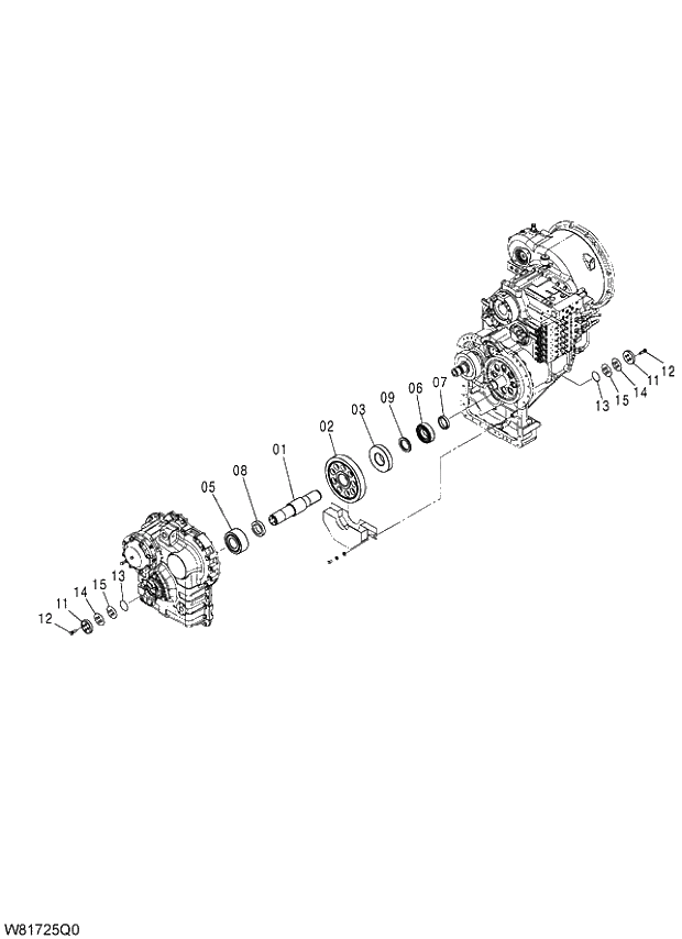 Схема запчастей Hitachi ZW310 - 022 TRANSMISSION(17-22). 05 POWER TRAIN