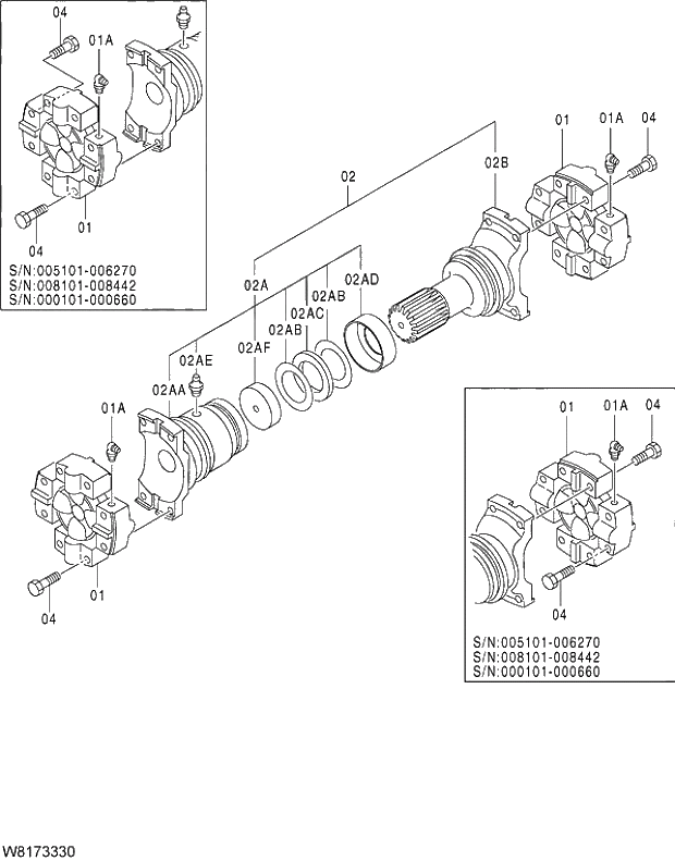 Схема запчастей Hitachi ZW310A - 050 PROPELLER SHAFT(R). 05 POWER TRAIN