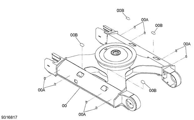 Схема запчастей Hitachi ZX350H-3G - 001 TRACK FRAME 02 UNDERCARRIAGE
