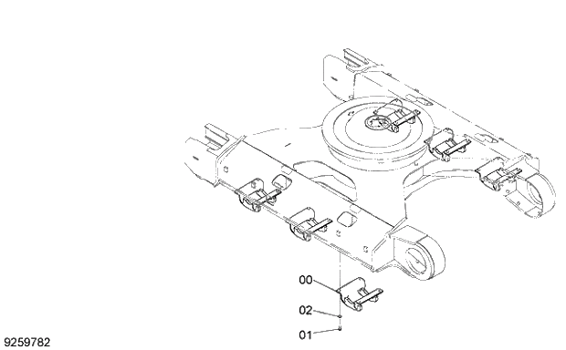 Схема запчастей Hitachi ZX350H-3G - 002 TRACK GUARD 02 UNDERCARRIAGE