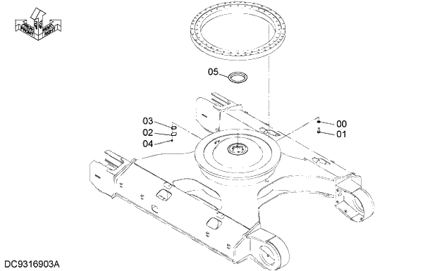 Схема запчастей Hitachi ZX350K-3G - 008 SWING BEARING PARTS 02 UNDERCARRIAGE