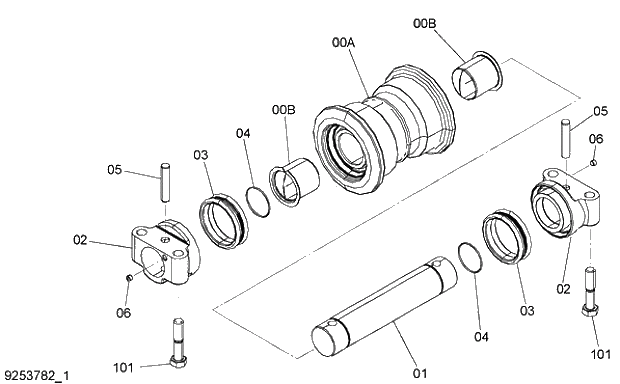 Схема запчастей Hitachi ZX350LCK-3G - 014 LOWER ROLLER 02 UNDERCARRIAGE