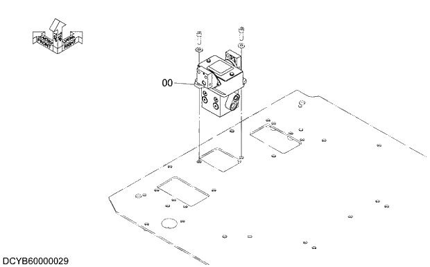 Схема запчастей Hitachi ZX200LC-5G - 004 PILOT VALVE (TRAVEL) 09 FLOOR PARTS