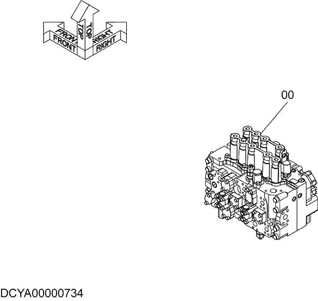 Схема запчастей Hitachi ZX350K-5G - 003 CONTROL VALVE 03 HYDRAULIC SYSTEM