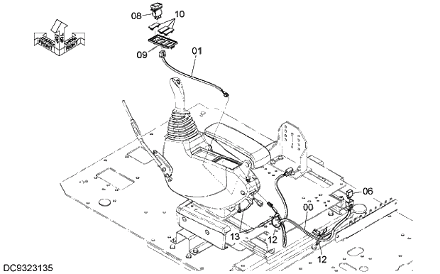 Схема запчастей Hitachi ZX240LC-5G - 029 HEATER SEAT PARTS 09 FLOOR PARTS