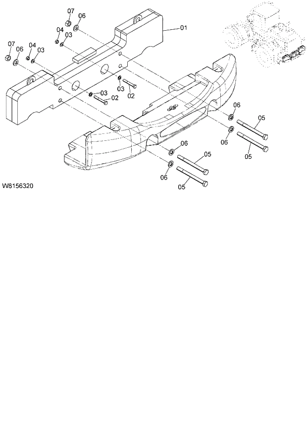 Схема запчастей Hitachi ZW180 - 036 ADD. COUNTER WEIGHT 620kg (CW062) (000101-004999, 005101-). 03 CHASSIS