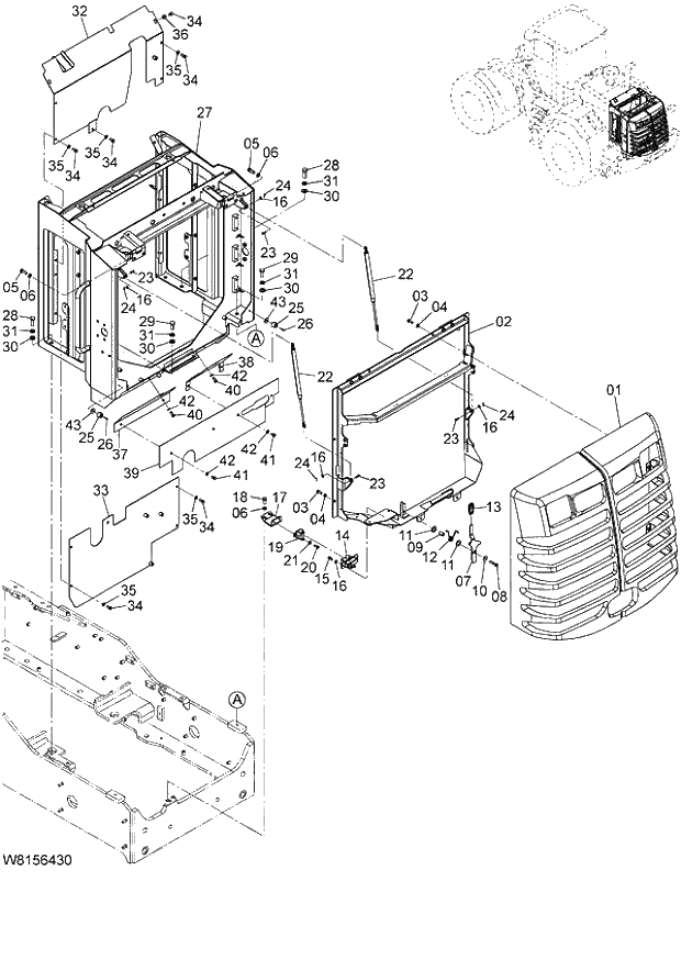 Схема запчастей Hitachi ZW180 - 041 COVER (3) (000101-004999, 005101-). 03 CHASSIS