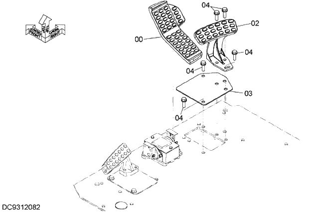 Схема запчастей Hitachi ZX280-5G - 007 PEDAL (R) 09 FLOOR PARTS