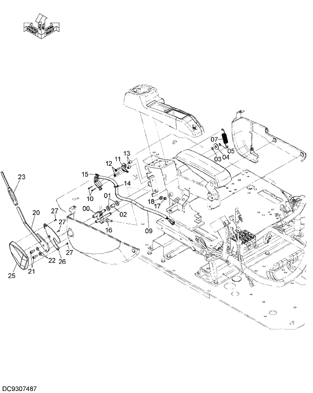 Схема запчастей Hitachi ZX280LC-5G - 009 LOCK LEVER 09 FLOOR PARTS
