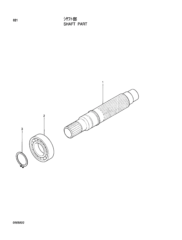 Схема запчастей Hitachi EX110M-5 - 021 SHAFT PART MOTOR