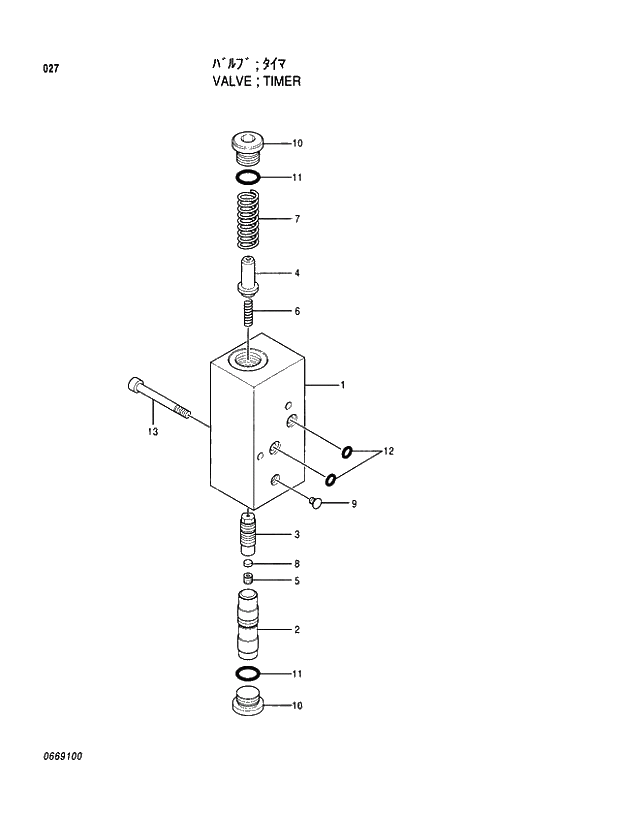 Схема запчастей Hitachi EX100M-5 - 027 TIMER VALVE MOTOR