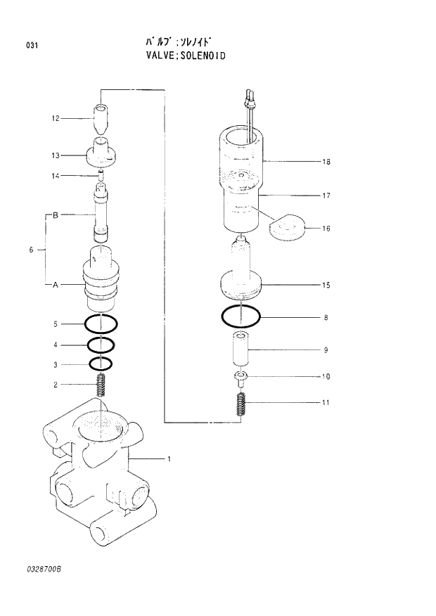 Схема запчастей Hitachi EX300-3C - 031 SOLENOID VALVE. 03 VALVE