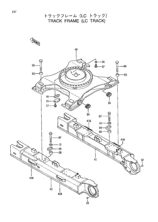 Схема запчастей Hitachi EX400LC-3 - 297 TRACK FRAME (LC TRACK) (005001 -). 02 UNDERCARRIAGE