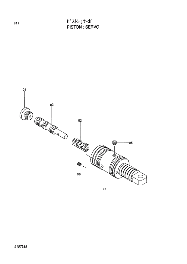 Схема запчастей Hitachi EX350K-5 - 017 SERVO PISTON. 02 MOTOR