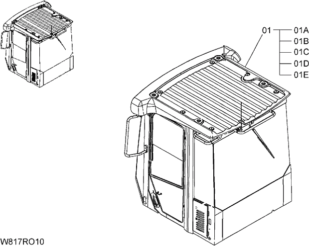 Схема запчастей Hitachi ZW310 - 001 CAB(GPS SPEC.)(H3J,HAJ,HEJ)(ROC). 04 CAB