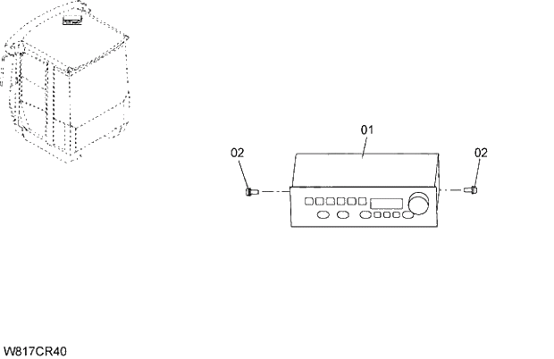 Схема запчастей Hitachi ZW310A - 018 RADIO (6AJ,H3J,HEJ)(CRD003). 04 CAB