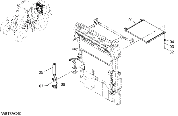 Схема запчастей Hitachi ZW310 - 034 AIR CONDITIONER PARTS(1)(AC400). 04 CAB