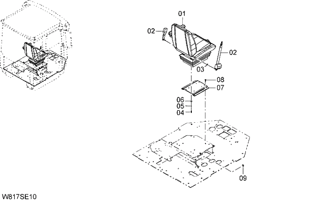 Схема запчастей Hitachi ZW310A - 039 SUSPENSION SEAT(KAB)(SET001). 04 CAB