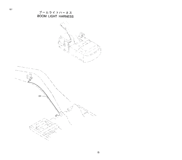 Схема запчастей Hitachi EX370HD-5 - 181 BOOM LIGHT HARNESS 01 UPPERSTRUCTURE