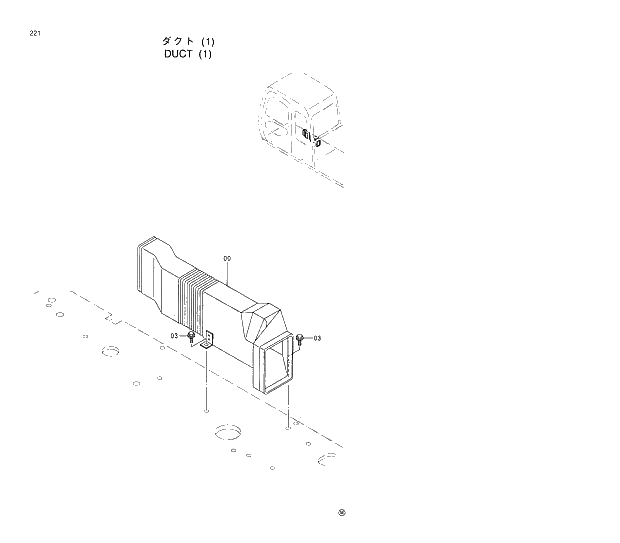 Схема запчастей Hitachi EX330LC-5 - 221 DUCT (1) 01 UPPERSTRUCTURE