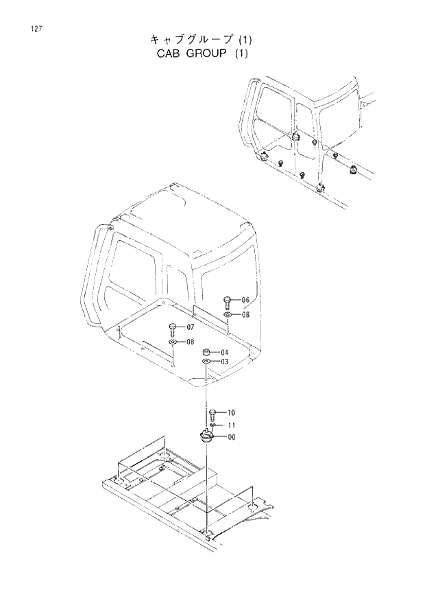 Схема запчастей Hitachi EX120-3 - 127 CAB GROUP (1). 01UPPERSTRUCTURE