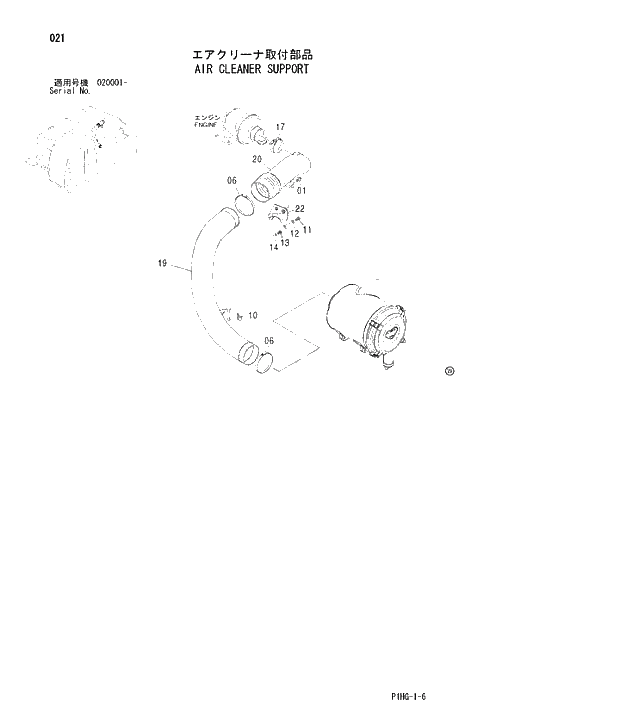 Схема запчастей Hitachi ZX280LCN - 021 AIR CLEANER SUPPORT UPPERSTRUCTURE