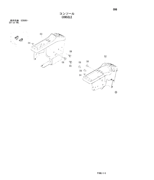 Схема запчастей Hitachi ZX280LCN - 096 CONSOLE UPPERSTRUCTURE