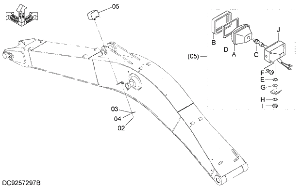 Схема запчастей Hitachi ZX240-5G - 002 ELECTRIC PARTS (2) 07 ELECTRIC SYSTEM