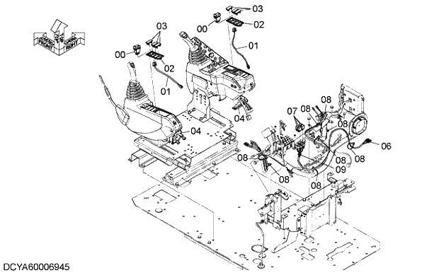 Схема запчастей Hitachi ZX240-5G - 019 ELECTRIC CONTROL PARTS 07 ELECTRIC SYSTEM