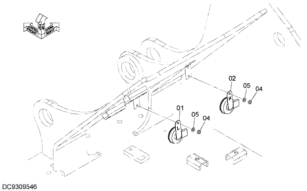 Схема запчастей Hitachi ZX250LCK-5G - 026 HORN 07 ELECTRIC SYSTEM