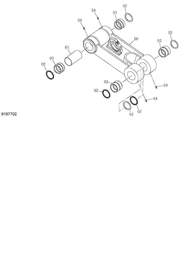 Схема запчастей Hitachi ZX140W-3 - 282 LINK A (WITH HOOK) ( CEB CED 002001-, CEA 020001-). 04 FRONT-END ATTACHMENTS(2P-BOOM)