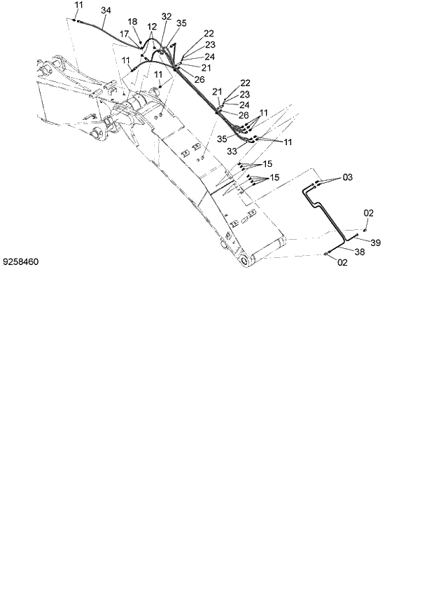 Схема запчастей Hitachi ZX140W-3 - 294 LUBRICATE PIPING (2P-BOOM) (CEB CED 002001-, CEA 020001-). 04 FRONT-END ATTACHMENTS(2P-BOOM)