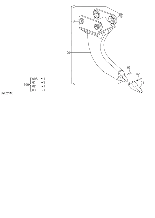 Схема запчастей Hitachi ZX140W-3 - 304 ONE-POINT RIPPER ( CEB CED 002001-, CEA 020001-). 04 FRONT-END ATTACHMENTS(2P-BOOM)